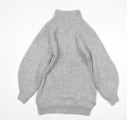 Womens UK Size 4 Miss Selfridge Grey Basic Button-Up