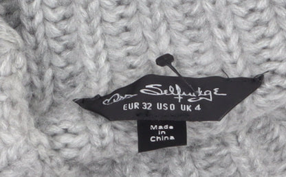 Womens UK Size 4 Miss Selfridge Grey Basic Button-Up