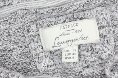 FatFace Womens Grey Long Sleeve Hooded Lounge Top UK 12