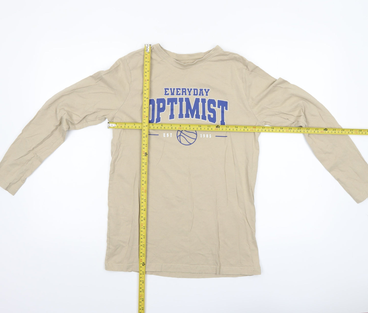 Boys UK Size 12-13 Years Primark Beige Basic T-Shirt