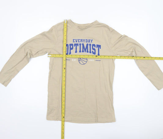 Boys UK Size 12-13 Years Primark Beige Basic T-Shirt