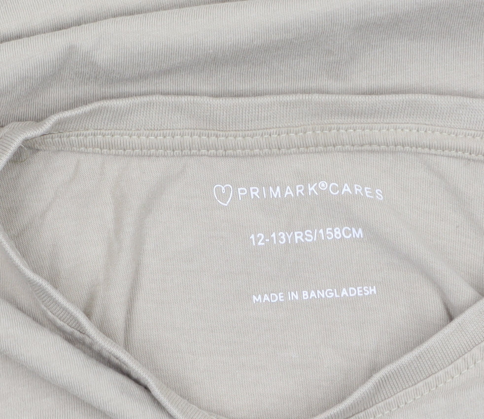 Boys UK Size 12-13 Years Primark Beige Basic T-Shirt