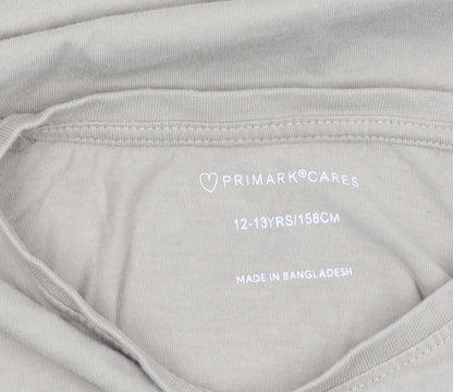 Boys UK Size 12-13 Years Primark Beige Basic T-Shirt