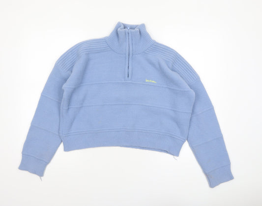 Womens UK Size S iets frans... Blue Half Zip Jumper