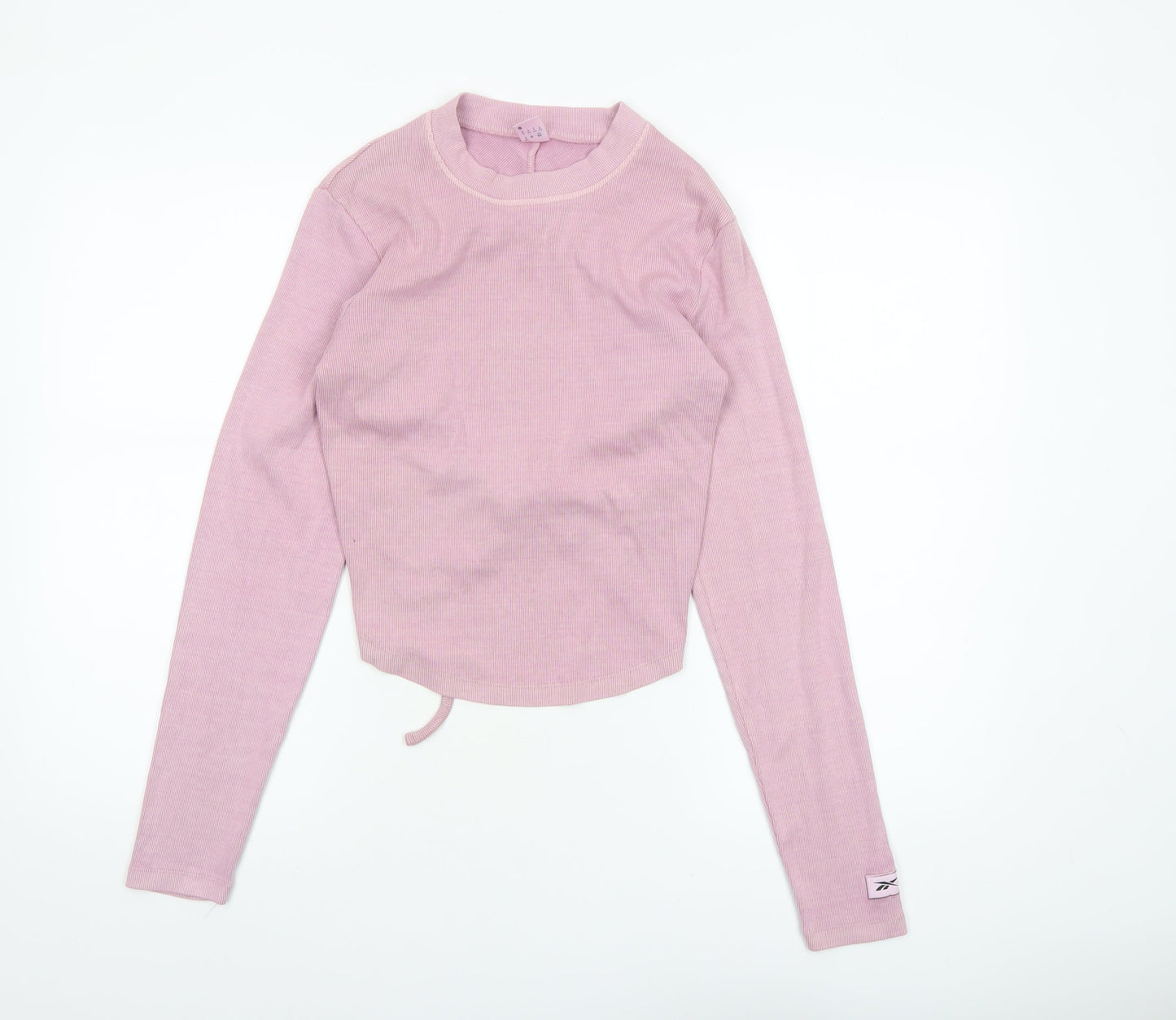 Womens UK Size S Reebok Pink Cropped T-Shirt