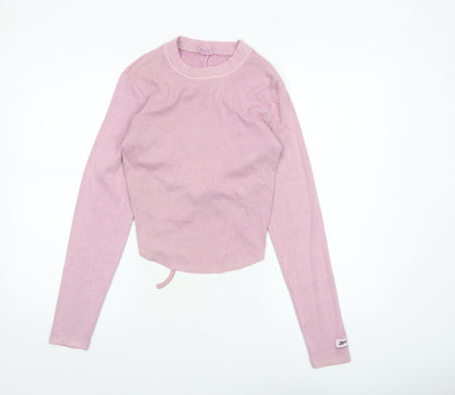 Womens UK Size S Reebok Pink Cropped T-Shirt