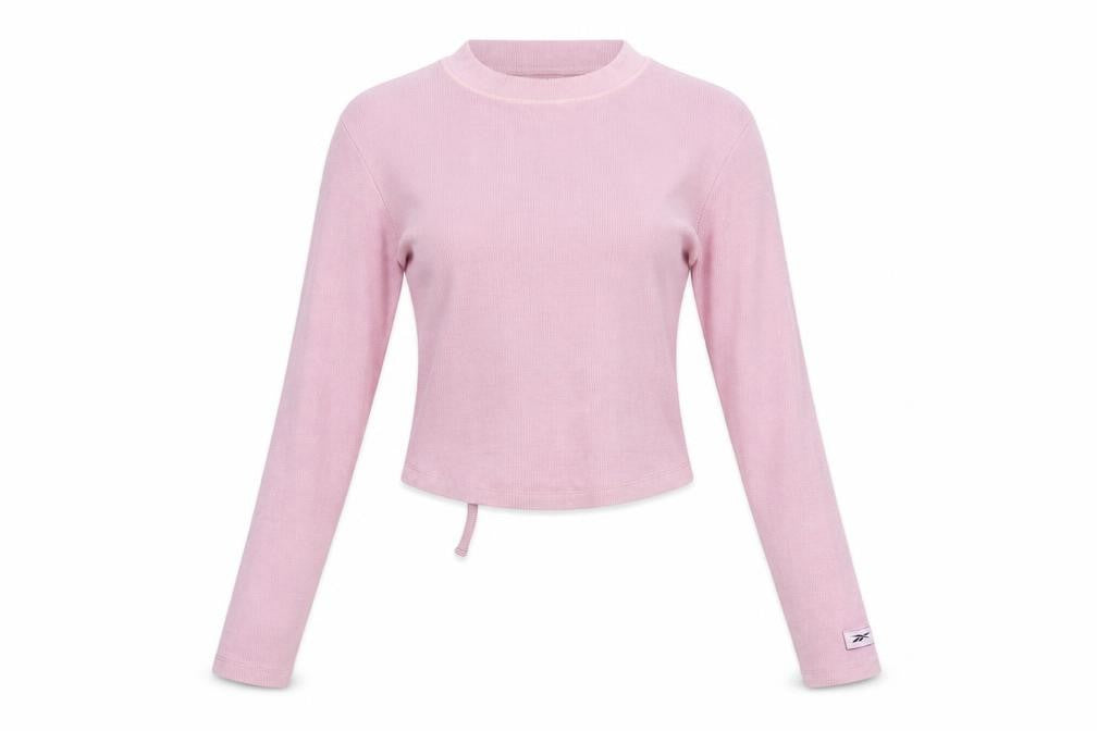 Womens UK Size S Reebok Pink Cropped T-Shirt