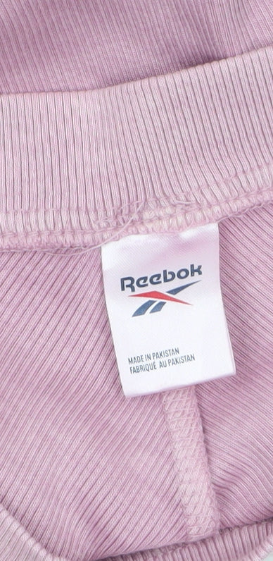 Womens UK Size S Reebok Pink Cropped T-Shirt