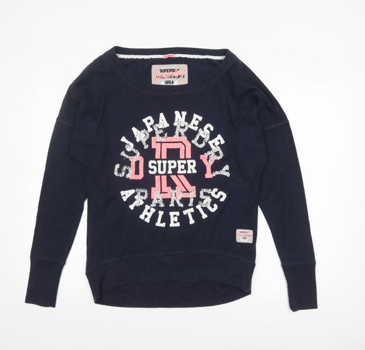 Womens UK Size S Superdry Blue Pullover Sweatshirt