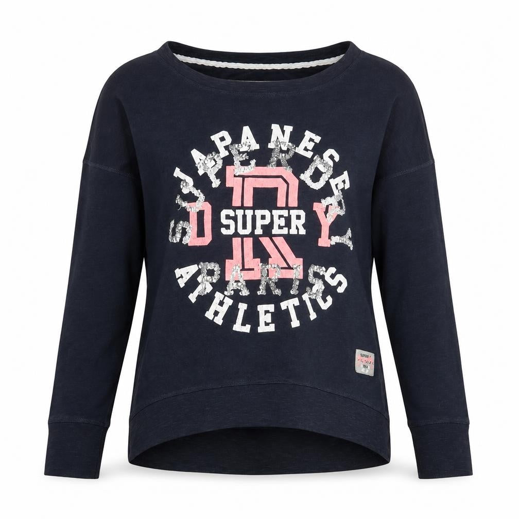 Womens UK Size S Superdry Blue Pullover Sweatshirt