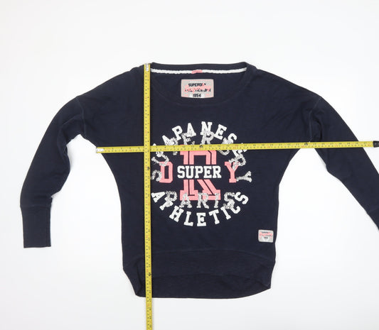 Womens UK Size S Superdry Blue Pullover Sweatshirt