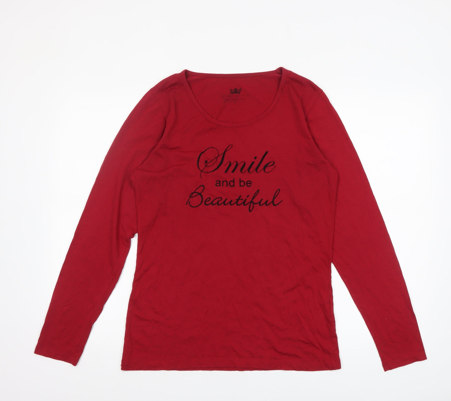 Womens UK Size S Royal Dutch Red Basic T-Shirt