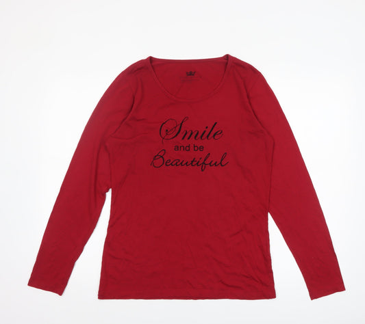 Womens UK Size S Royal Dutch Red Basic T-Shirt