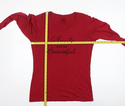 Womens UK Size S Royal Dutch Red Basic T-Shirt
