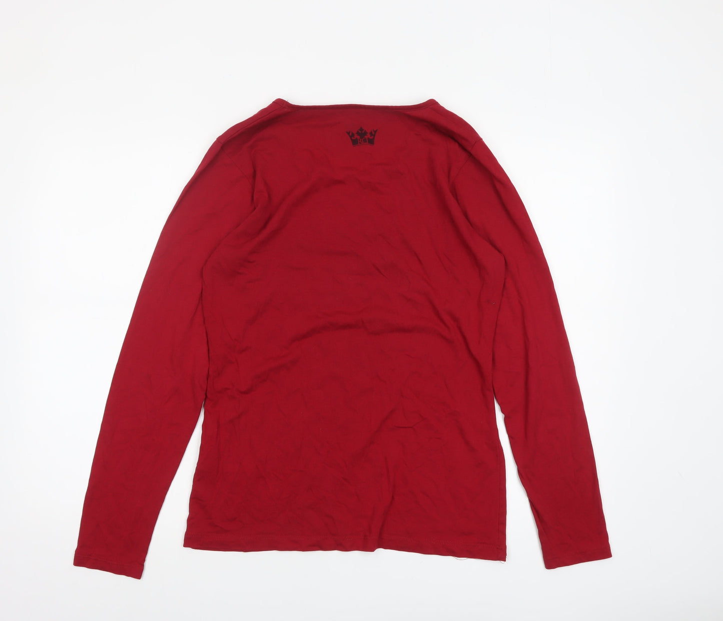 Womens UK Size S Royal Dutch Red Basic T-Shirt