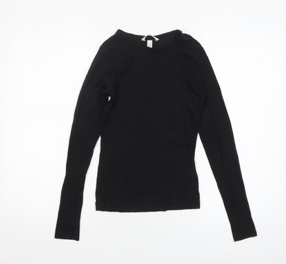 Womens UK Size S H&M Black Basic T-Shirt