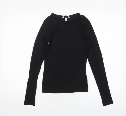 Womens UK Size S H&M Black Basic T-Shirt
