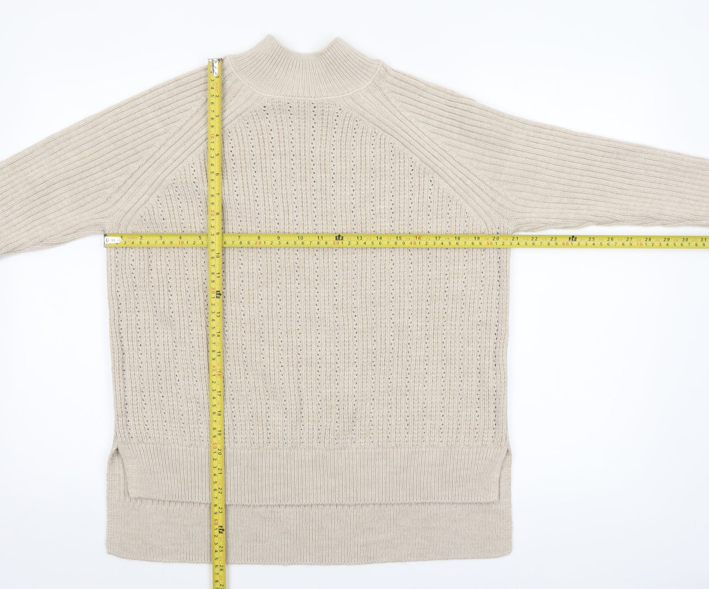 Womens UK Size S George Beige Pullover Jumper