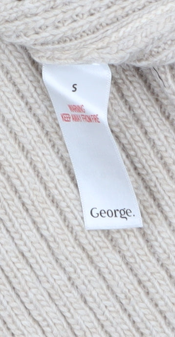 Womens UK Size S George Beige Pullover Jumper