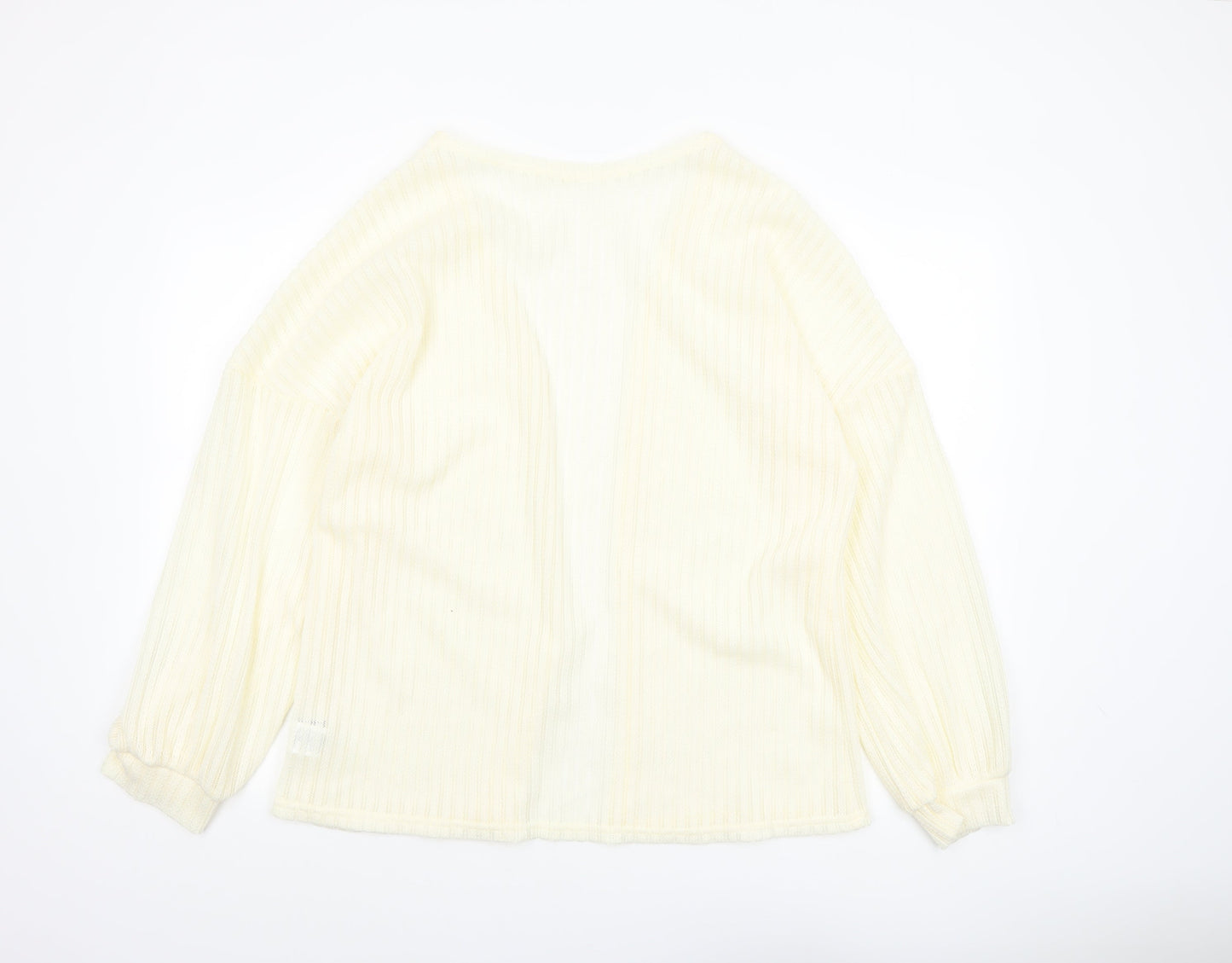 Womens UK Size L SheIn Ivory Cardigan Jumper