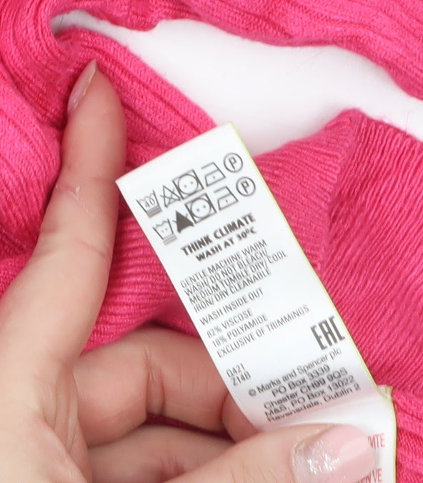 Womens UK Size 10 Marks and Spencer Pink Pullover Jumper