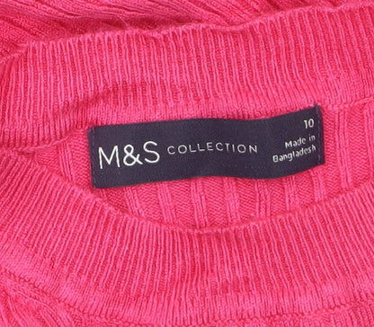 Womens UK Size 10 Marks and Spencer Pink Pullover Jumper
