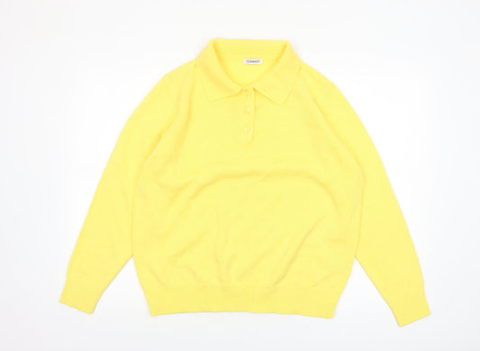 Womens UK Size 18/20 Damart Yellow Henley Jumper