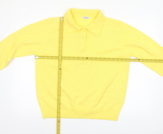 Womens UK Size 18/20 Damart Yellow Henley Jumper