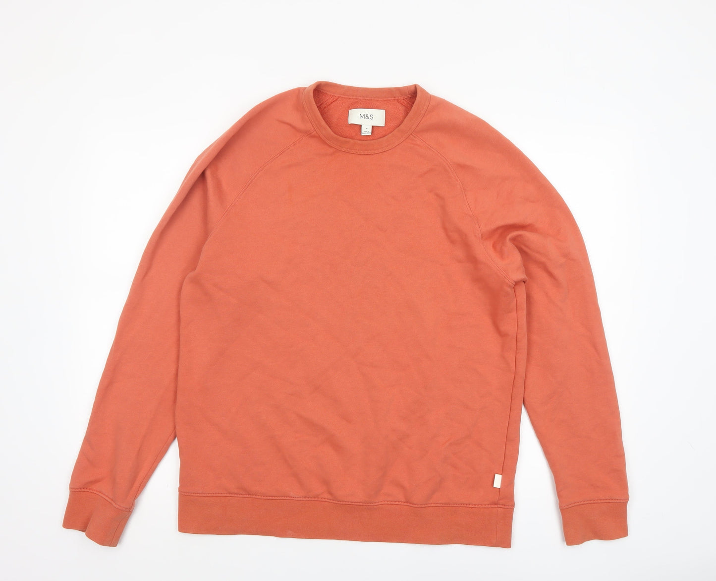 Mens UK Size M Marks and Spencer Orange Pullover Sweatshirt