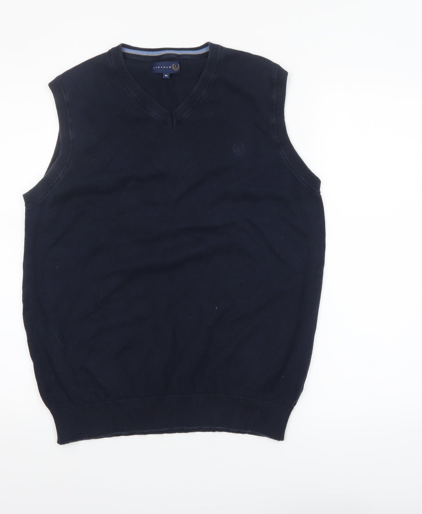 Mens UK Size M Lincoln Blue Vest Jumper