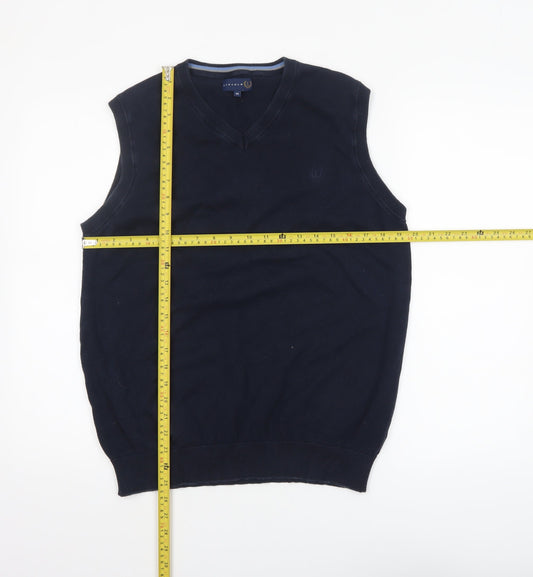 Mens UK Size M Lincoln Blue Vest Jumper