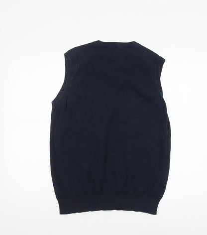 Mens UK Size M Lincoln Blue Vest Jumper