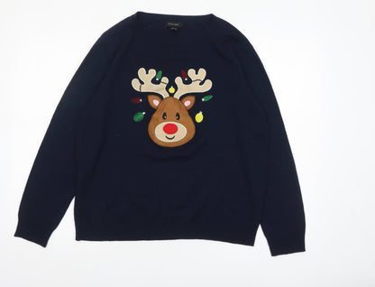 Womens UK Size L Atmosphere Navy Pullover Jumper