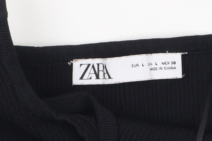 Womens UK Size 12 Zara Black Camisole Tank