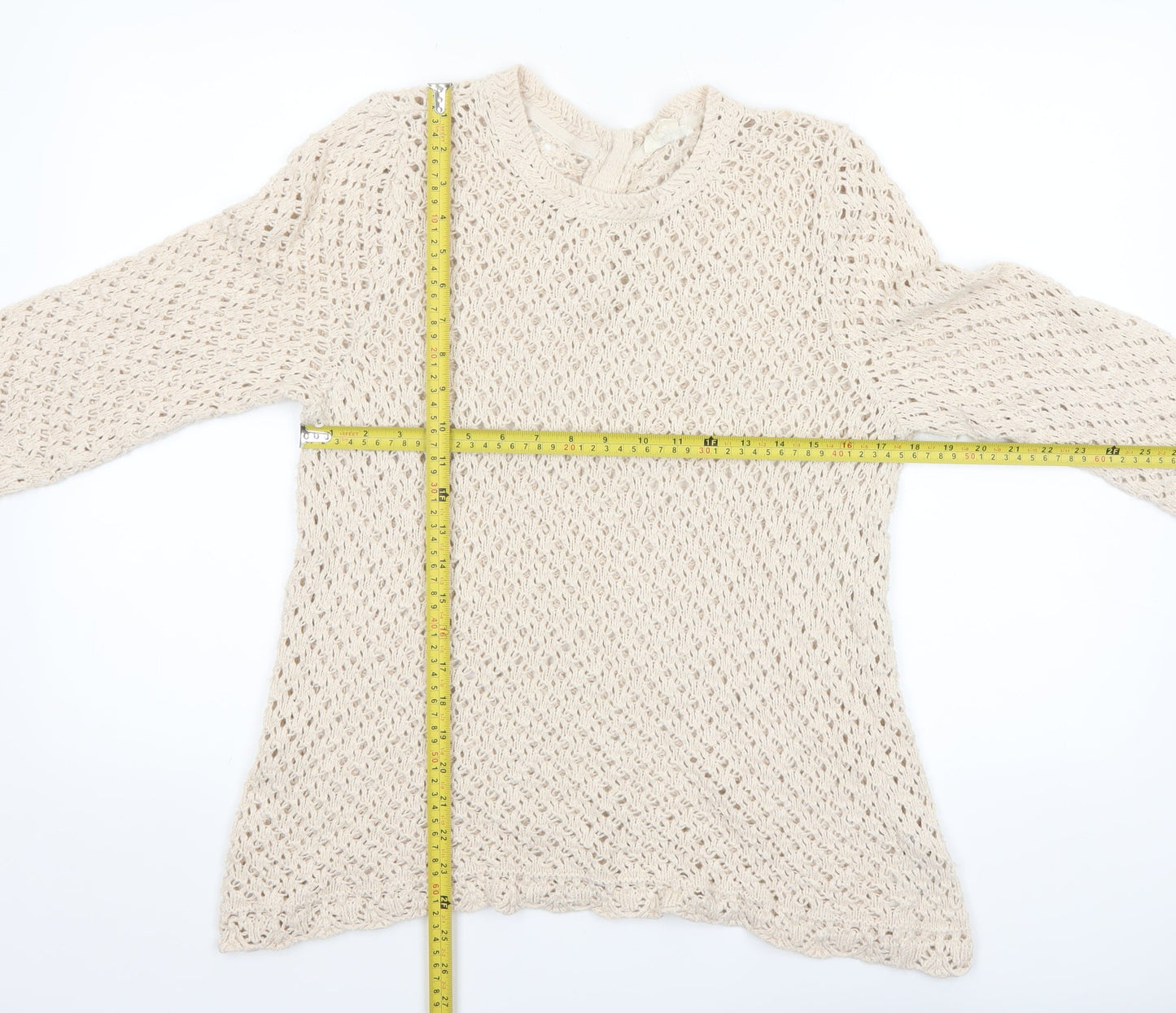 Womens UK Size 16 Fat Face Beige Pullover Jumper