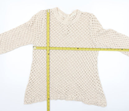 Womens UK Size 16 Fat Face Beige Pullover Jumper