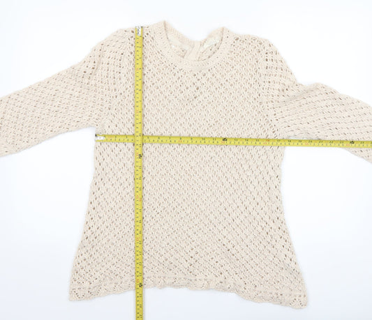 Womens UK Size 16 Fat Face Beige Pullover Jumper
