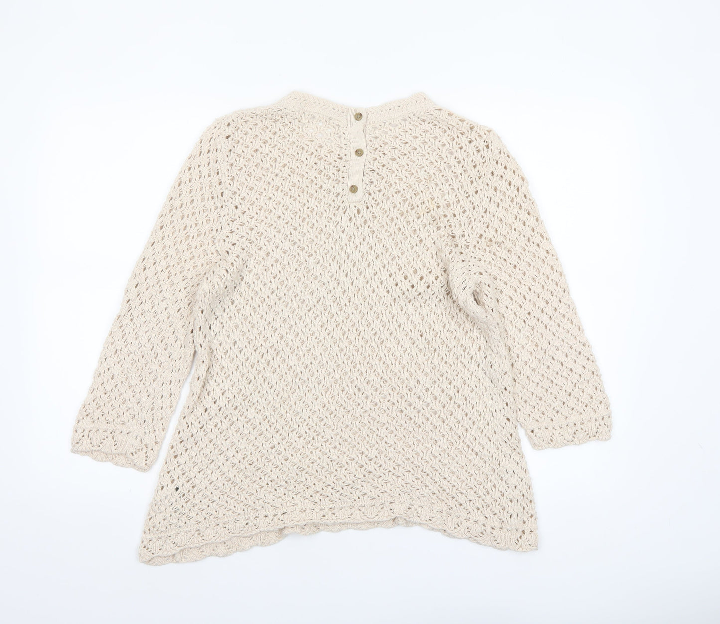 Womens UK Size 16 Fat Face Beige Pullover Jumper