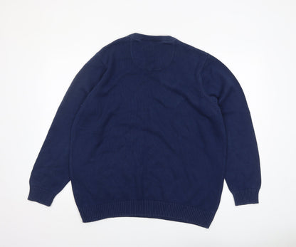 Mens UK Size L Maine New England Blue Pullover Jumper