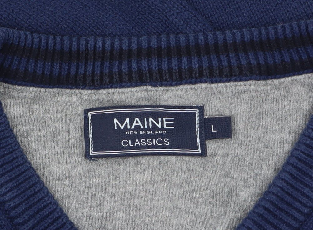 Mens UK Size L Maine New England Blue Pullover Jumper
