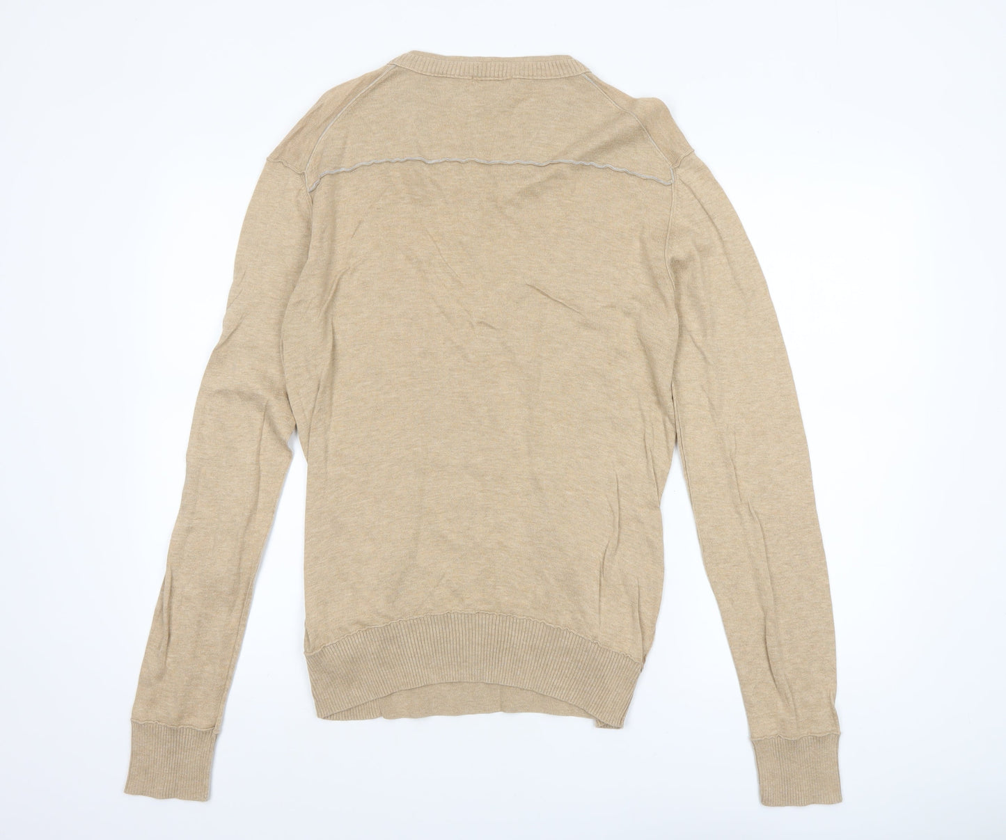 Mens UK Size L DKNY JEANS Beige Pullover Jumper