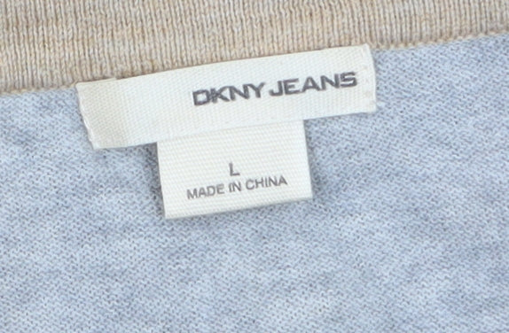 Mens UK Size L DKNY JEANS Beige Pullover Jumper