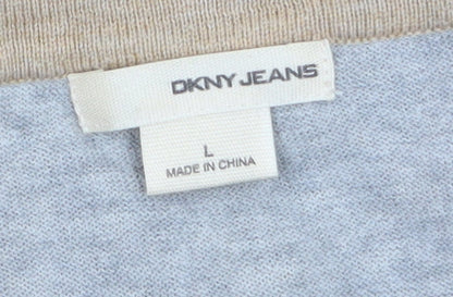Mens UK Size L DKNY JEANS Beige Pullover Jumper
