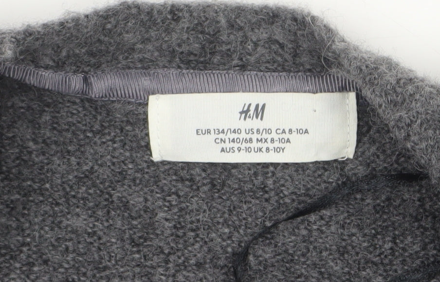 Girls UK Size 9-10 Years H&M Grey Cardigan Jumper