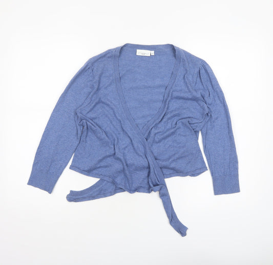 Womens UK Size 14 New Look Blue Wrap Jumper