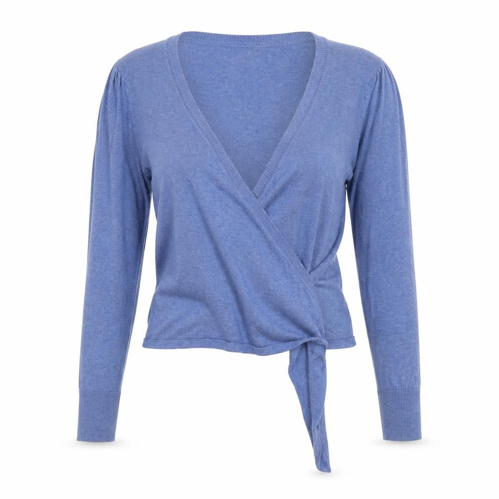 Womens UK Size 14 New Look Blue Wrap Jumper
