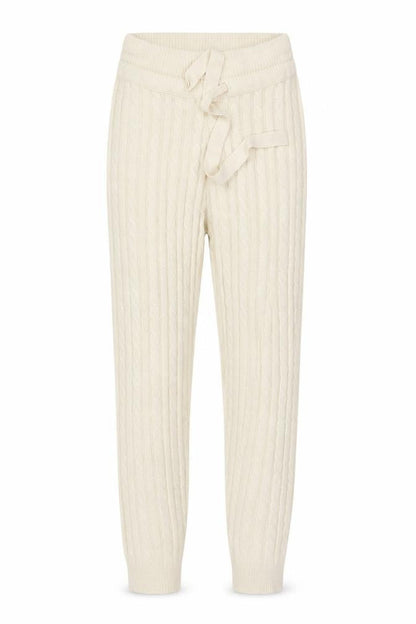 Misspap Women’s Beige Cable Knit Drawstring Jogger Trousers M