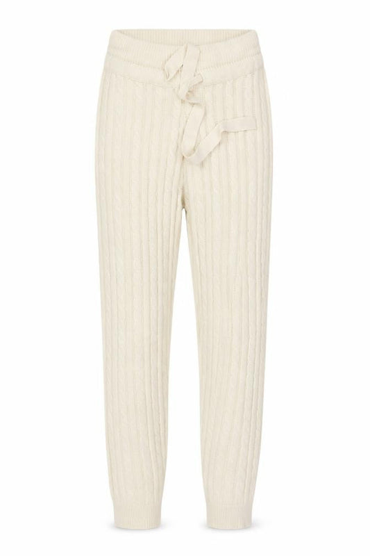 Misspap Women’s Beige Cable Knit Drawstring Jogger Trousers M