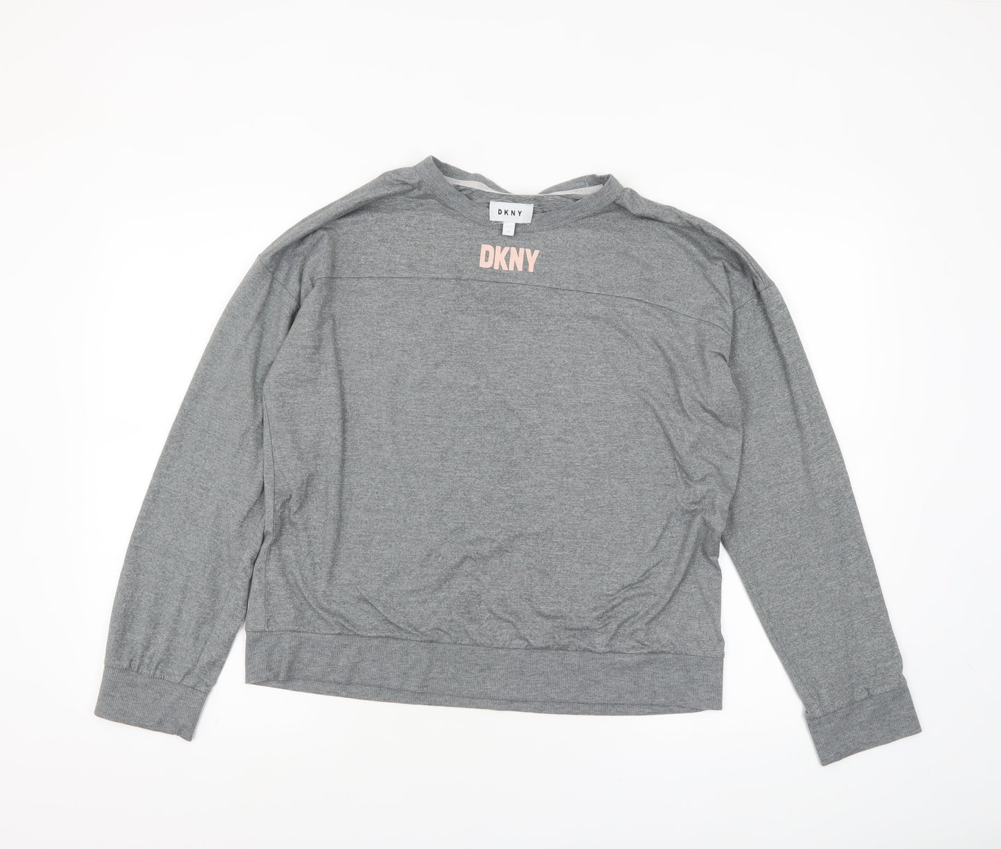 Womens UK Size M DKNY Grey Jersey T-Shirt