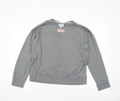 Womens UK Size M DKNY Grey Jersey T-Shirt